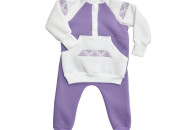 Children's suit Twins knitwear insulated with embroidery 86s violet