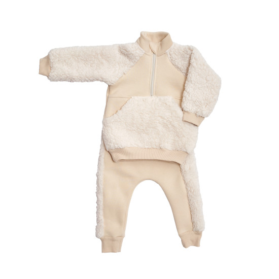 Children's suit Twins knitwear insulated Teddy 86s ecru