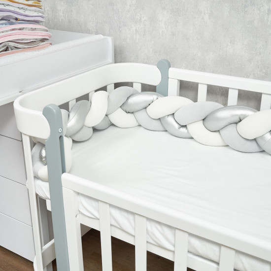 Bumper - pigtail Twins 3-strand 240 cm silver shine