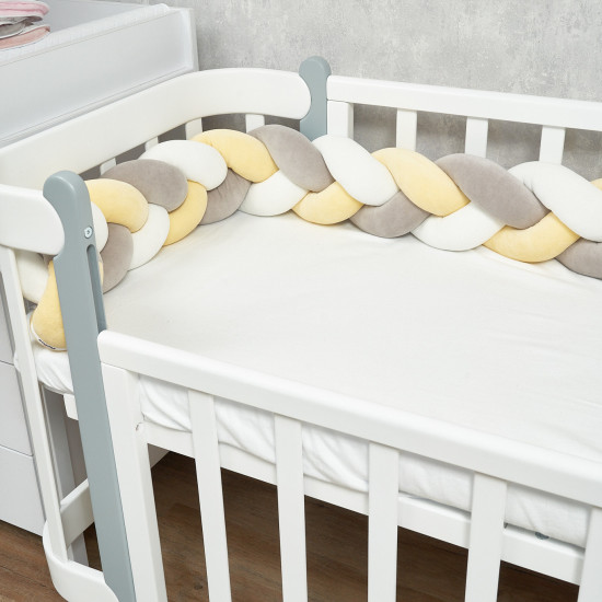 Bumper - pigtail Twins 3-strand 240 cm yellow/grеy/milk
