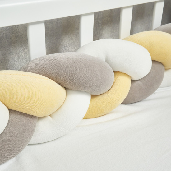 Bumper - pigtail Twins 3-strand 240 cm yellow/grеy/milk