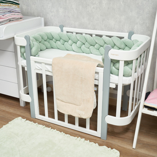 Коврик Twins с рюшкой 110х90 велюр, оливковый
