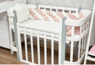 Bumper - pigtail Twins 4-strand 200 cm powder pink