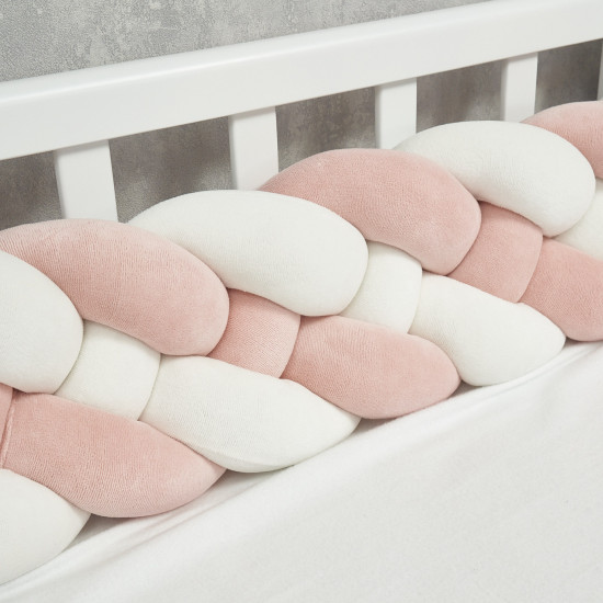 Bumper - pigtail Twins 4-strand 200 cm powder pink
