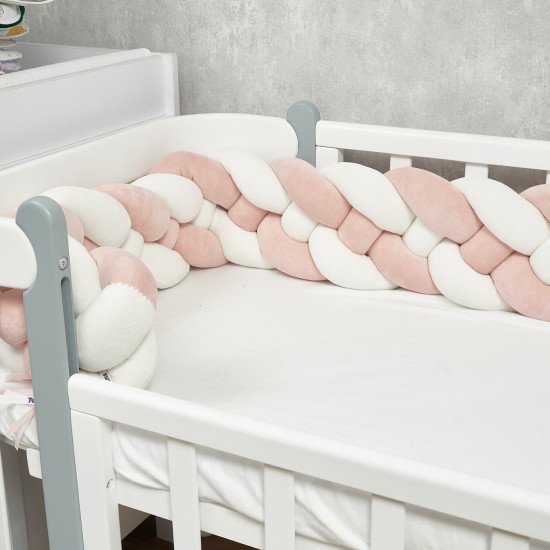 Bumper - pigtail Twins 4-strand 200 cm powder pink