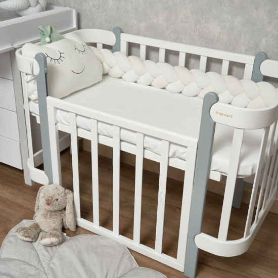 Бампер - косичка Twins 3-х прядная 120 см Pastel экрю