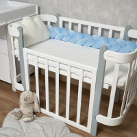 Бампер - косичка Twins 3-х прядная 120 см голубой