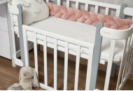 Бампер - косичка Twins 3-х прядная 120 см Pastel пудра