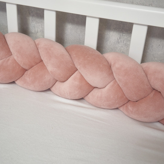 Бампер - косичка Twins 3-х прядная 120 см Pastel пудра