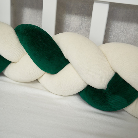 Bumper - pigtail Twins 3 strand 120 cm green Emerald 
