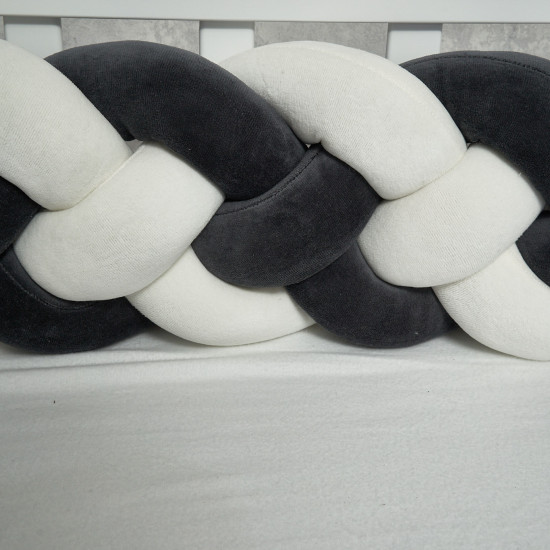 Bumper - braid Twins 4 strands 240 cm, graphite/ecru