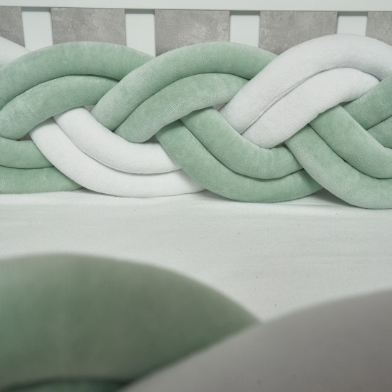 Bumper - pigtail Twins 3-strand double 260 cm white/menthol