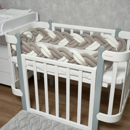 Bumper - pigtail Twins 3-strand double 260 cm white/grey