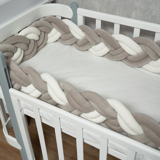 Bumper - pigtail Twins 3-strand double 260 cm white/grey