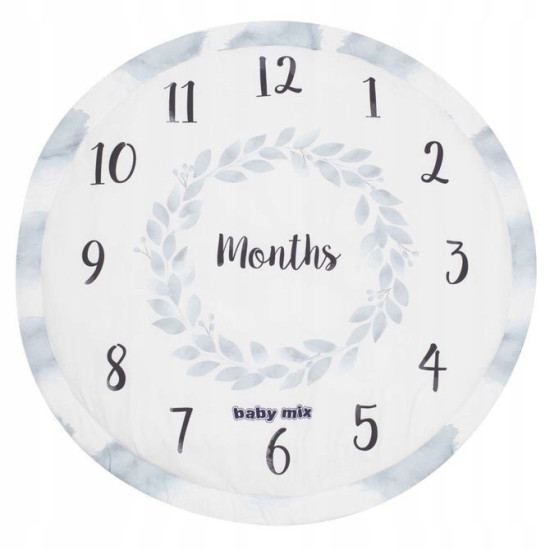 Коврик Baby Mix Месяцы серый 53100, white/grey