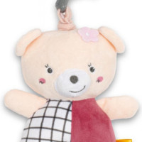 Плюшевая подвеска музыкальная Baby Mix Мишка розовый 53097, bear pink
