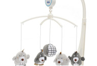Мобиль Baby Mix плюшевый механический Кротики серые 53093, white/grey