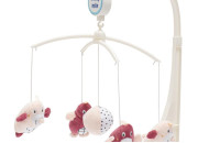 Мобиль Baby Mix плюшевый механический Кротики розовые 53094, white/pink