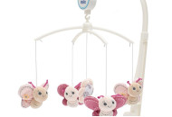 Мобиль Baby Mix плюшевый механический Бабочки 53095, pink