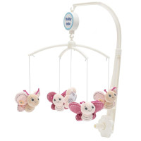 Мобиль Baby Mix плюшевый механический Бабочки 53095, pink