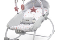 Детский лежак Baby Mix Звездочки розовые серый