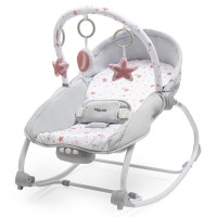 Детский лежак Baby Mix Звездочки розовые серый