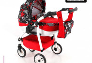 Коляска для ляльки Adbor Lily Sport 18 чорний/червоний