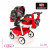 Коляска для ляльки Adbor Lily Sport 18 чорний/червоний