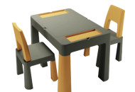 Комплект детский Teggi Multifun 1+2 (столик и 2 стула), graphite/yellow, графит/желтый