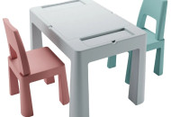 Комплект детский Teggi Multifun 1+2 (столик и 2 стула), pink/grey, розовый/серый