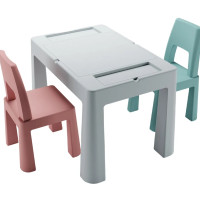 Комплект детский Teggi Multifun 1+2 (столик и 2 стула), pink/grey, розовый/серый