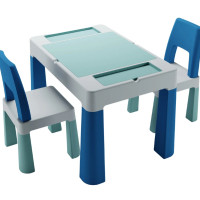 Комплект детский Teggi Multifun 1+2 (столик и 2 стула), turguoise/grey, бирюза/серый