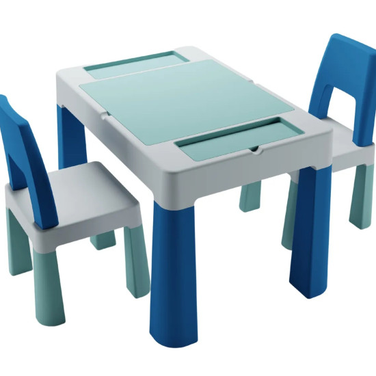 Комплект детский Teggi Multifun 1+2 (столик и 2 стула), turguoise/grey, бирюза/серый