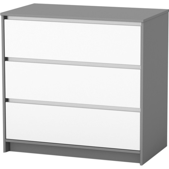 Комод Верес Берн 900 33.2.38.2.32, біло/графітовий, біло/графітовий