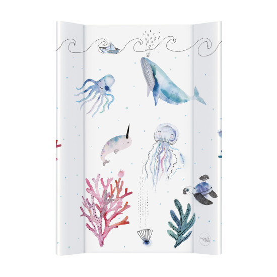 Повивальная доска Cebababy 50x70 Watercolor Word W-203-123-652, Ocean, белый