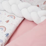 Постельный комплект в детскую кровать 7 эл Twins Rainbow пудровый розовый