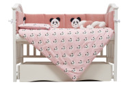 Постельный комплект 7 эл Twins Panda розовый 
