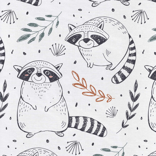 Повивальный матрас Cebababy 40x60 Watercolor Word W-305-000-636, Raccoon, белый
