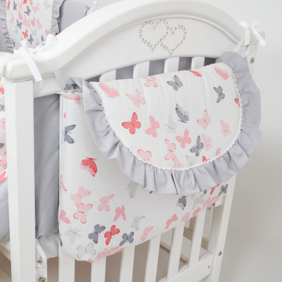 Постельный комплект 7 эл. Twins Romantic Spring collection 4027-TRS-15, Butterfly coral, коралловый