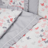 Постельный комплект 7 эл. Twins Romantic Spring collection 4027-TRS-15, Butterfly coral, коралловый