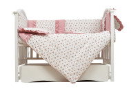 Постельный комплект 7 ел Twins Romantic Spring collection 4027-TRS-08, Flower Power, розовый дым