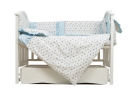 Bed kit 7 at Twins Romance Spring Collection 4027-TRS-04F, FLOWER, Blue