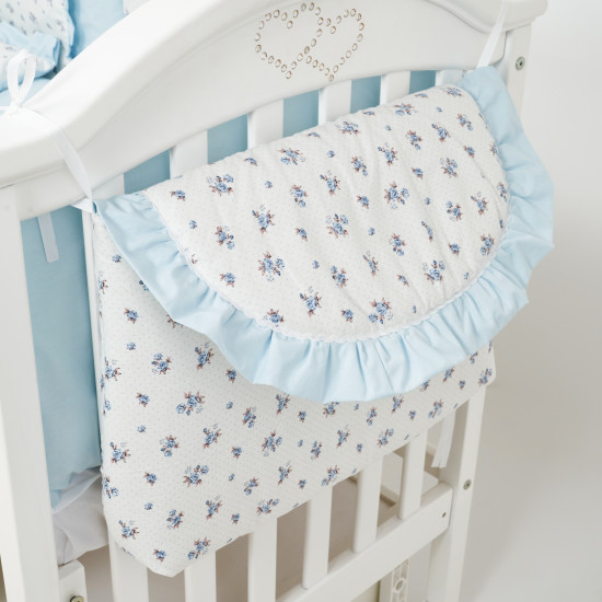 Постельный комплект 7 ел Twins Romantic Spring collection 4027-TRS-04F, Flower, голубой