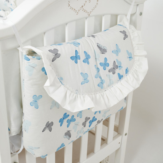 Постельный комплект 7 эл Twins Romantic Spring collection 4027-TRS-401, Butterfly white, голубой/белый