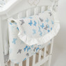 Постельный комплект 7 эл Twins Romantic Spring collection 4027-TRS-401, Butterfly white, голубой/белый