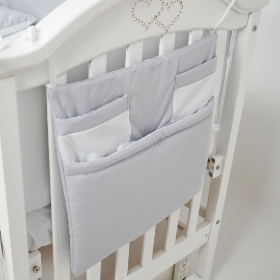 Постельный комплект 7 эл Twins Dolce Loving bear 4075-DLB-10, white/grey, белый/серый