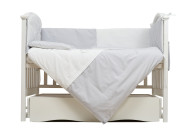 Постельный комплект 7 эл Twins Dolce Loving bear 4075-DLB-10, white/grey, белый/серый