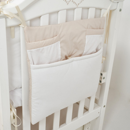 Постельный комплект 7 эл Twins Dolce Loving bear 4075-DLB-02, white/beige, белый/беж