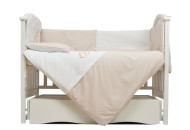 Постельный комплект 7 эл Twins Dolce Loving bear 4075-DLB-02, white/beige, белый/беж