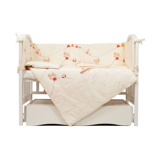 Постельный комплект для детской кровати 6 эл Twins Eco Line Indian summer red